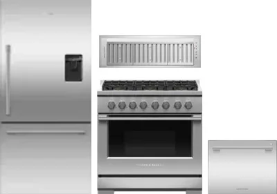 4 Piece Package Includes Refrigerator, Range, Hood And Dishwasher